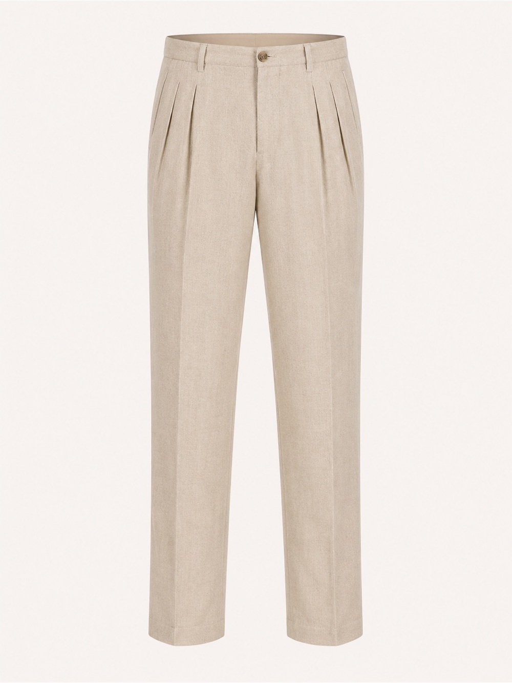 Vintage Linen Pleated Dress Pants Beige 36 Quiet Luxury Trouser Made in Italy